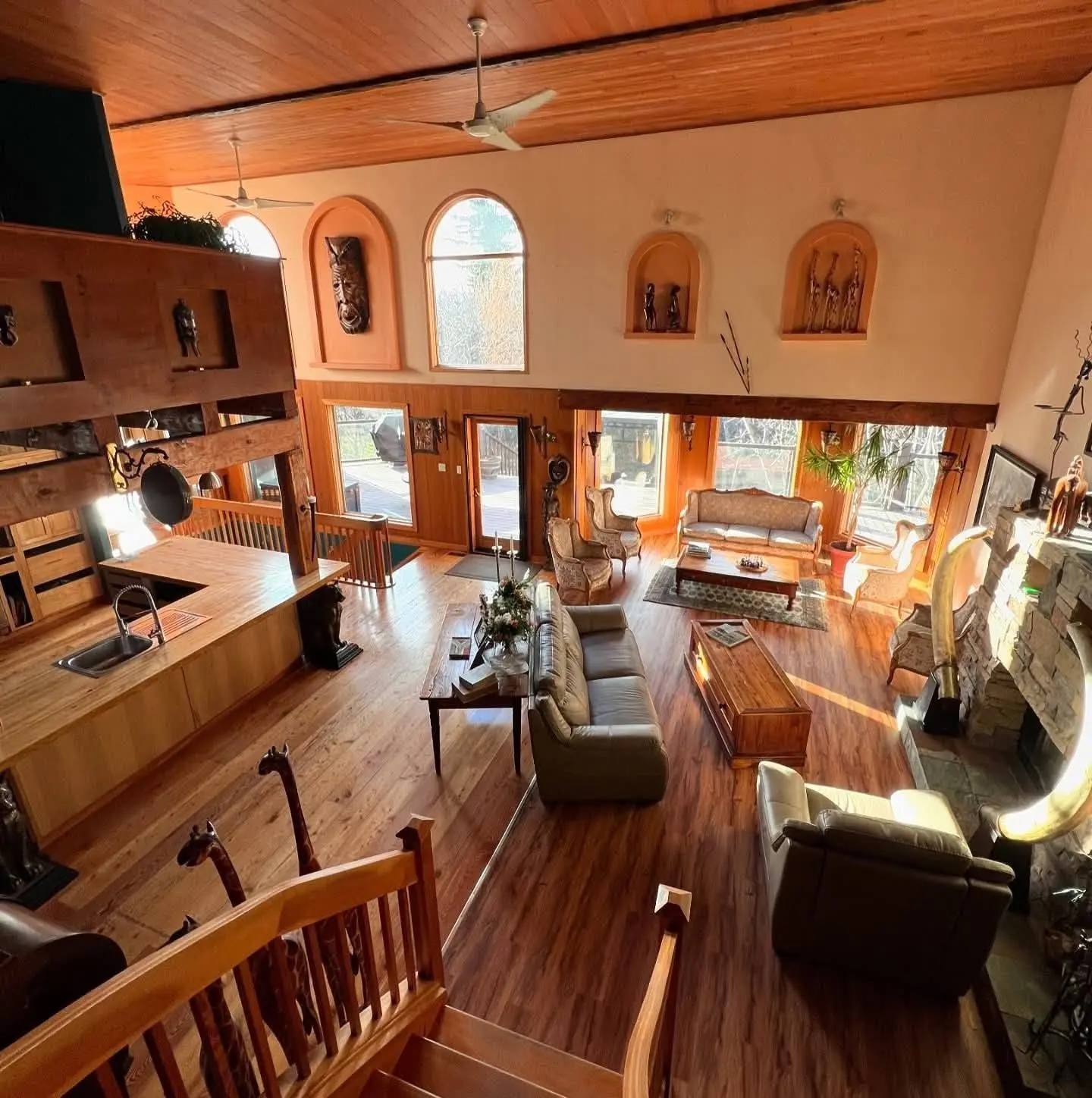 The great room seen from the loft